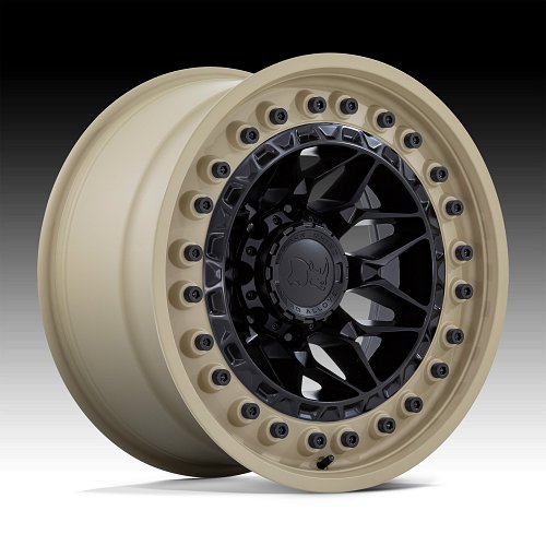 Black Rhino Alpha Matte Black Desert Sand Custom Truck Wheels 1